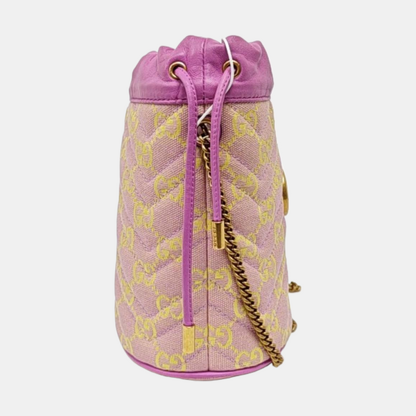 Authenticated pre-owned GG Marmont Canvas Pink - Shoulder Bag at Looply