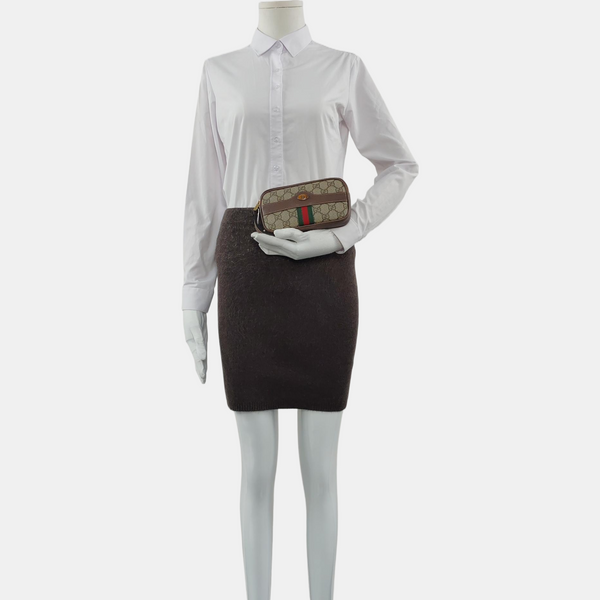 Authenticated pre-owned Ophidia Monogram Coated Canvas Beige - Clutch at Looply