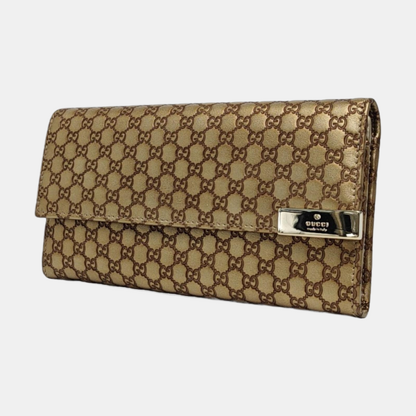 Authenticated pre-owned Microguccissima Monogram Calfskin Brown Wallet - Wallet at Looply