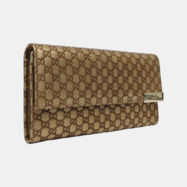 Authenticated pre-owned Microguccissima Monogram Calfskin Brown Wallet - Wallet at Looply