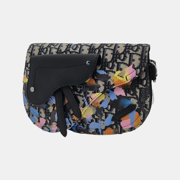 Authenticated pre-owned Saddle Large Oblique Canvas Gray - Crossbody Bag at Looply