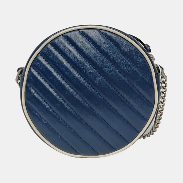 Authenticated pre-owned GG Marmont Mini Calfskin Blue - Shoulder Bag at Looply