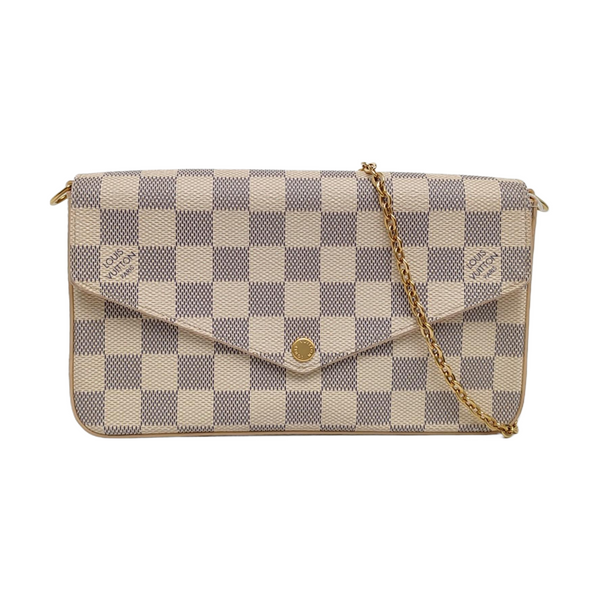 Authenticated pre-owned Félicie Damier Azur Coated Canvas White - Crossbody Bag at Looply