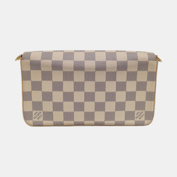 Authenticated pre-owned Félicie Damier Azur Coated Canvas White - Crossbody Bag at Looply