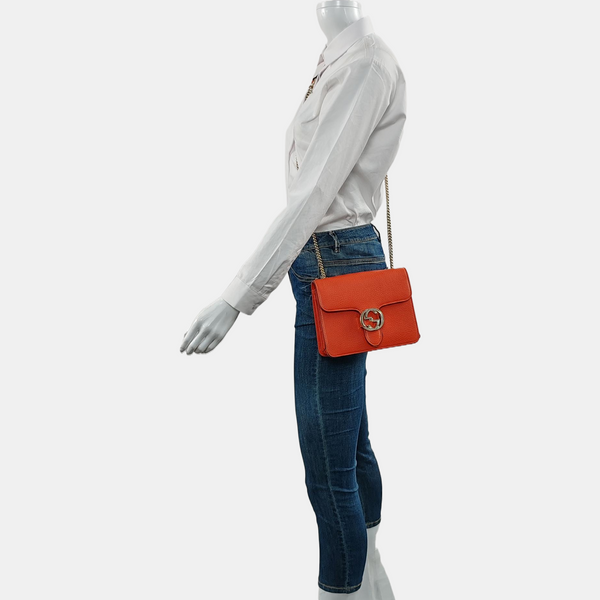 Authenticated pre-owned Interlocking G Calfskin Orange - Crossbody Bag at Looply