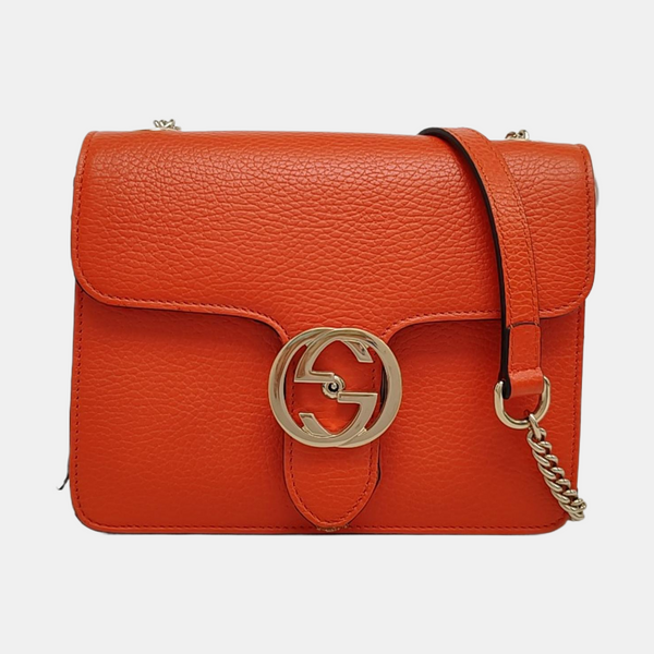 Authenticated pre-owned Interlocking G Calfskin Orange - Crossbody Bag at Looply