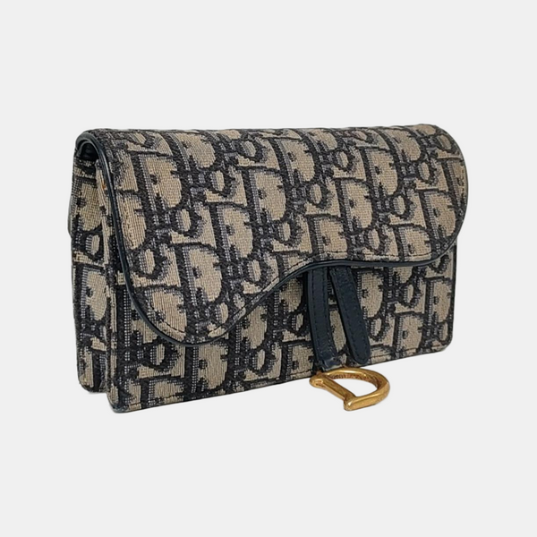 Authenticated pre-owned Saddle Oblique Canvas Blue - Belt Bag at Looply