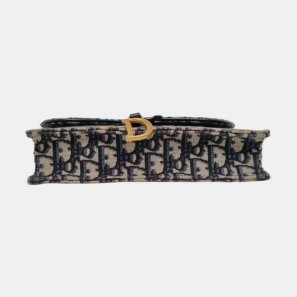 Authenticated pre-owned Saddle Oblique Canvas Blue - Shoulder Bag at Looply