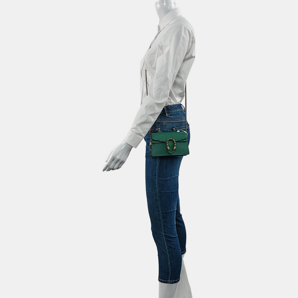 Authenticated pre-owned Dionysus Super Mini Calfskin Green - Shoulder Bag at Looply