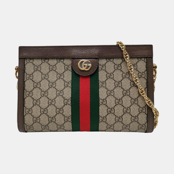 Authenticated pre-owned Ophidia Small Monogram Coated Canvas Beige - Crossbody Bag at Looply