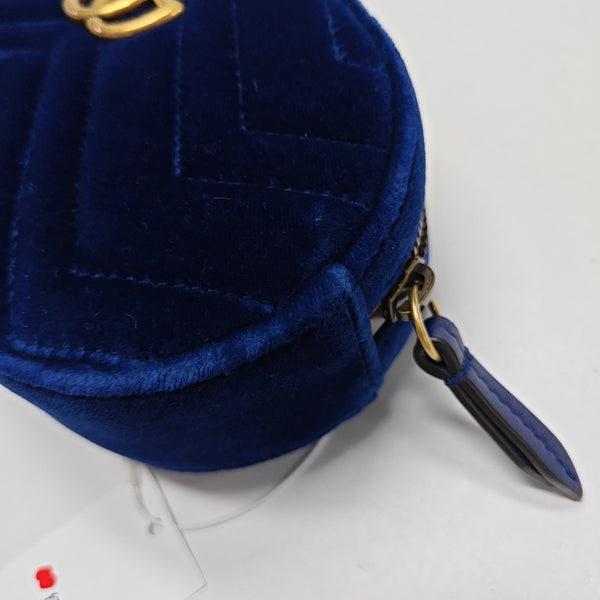 Authenticated pre-owned GG Marmont Velvet Blue - Belt Bag at Looply