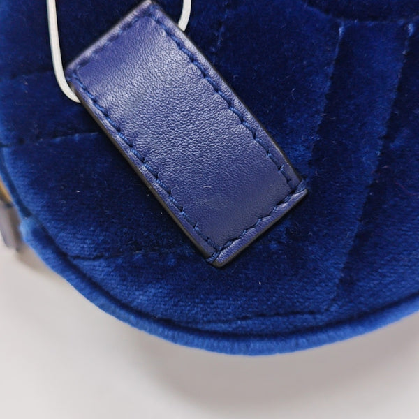 Authenticated pre-owned GG Marmont Velvet Blue - Belt Bag at Looply