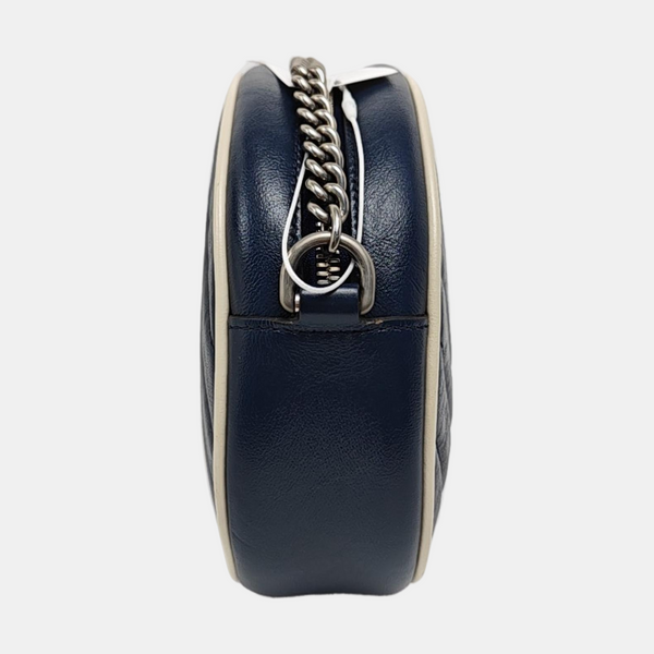 Authenticated pre-owned GG Marmont Mini Calfskin Blue - Shoulder Bag at Looply