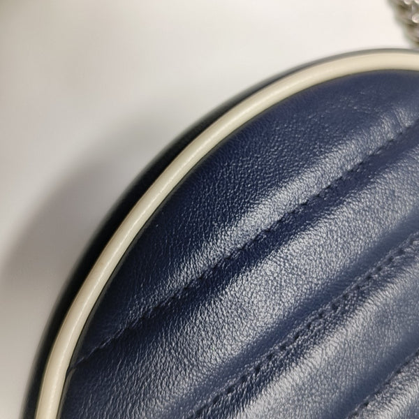 Authenticated pre-owned GG Marmont Mini Calfskin Blue - Shoulder Bag at Looply