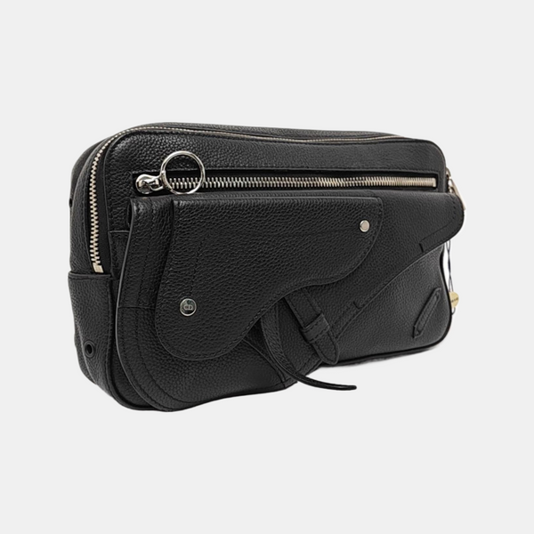 Authenticated pre-owned Saddle Calfskin Black - Belt Bag at Looply