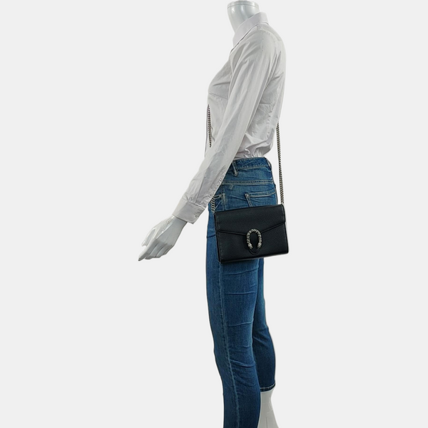 Authenticated pre-owned Dionysus Super Mini Calfskin Black - Crossbody Bag at Looply