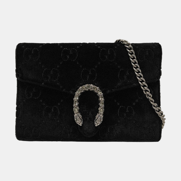 Authenticated pre-owned Dionysus Super Mini Monogram Velvet Black - Crossbody Bag at Looply