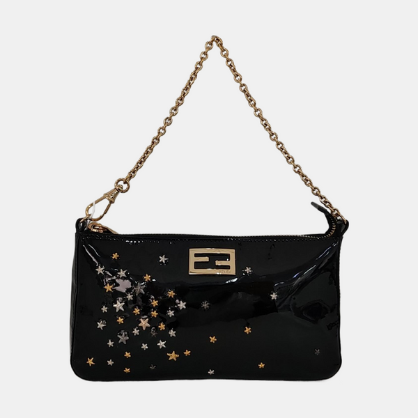 Patent Leather Top Handle Bag Black