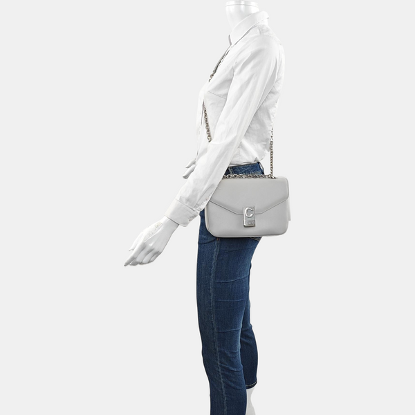 Authenticated pre-owned C Medium Calfskin Gray - Shoulder Bag at Looply