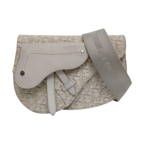 Authenticated pre-owned Saddle Oblique Canvas Beige - Crossbody Bag at Looply