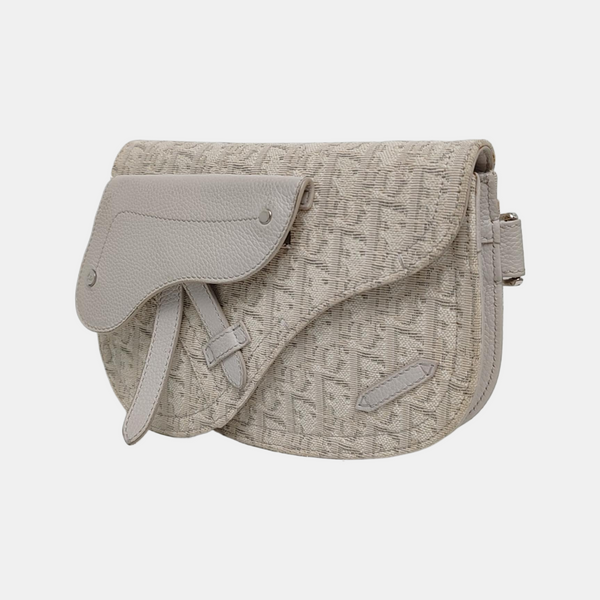 Authenticated pre-owned Saddle Oblique Canvas Beige - Crossbody Bag at Looply