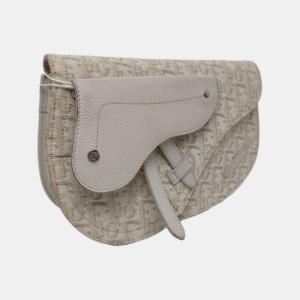 Authenticated pre-owned Saddle Oblique Canvas Beige - Crossbody Bag at Looply