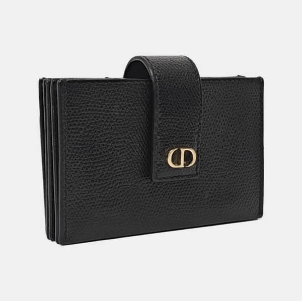 Authenticated pre-owned 30 Montaigne Calfskin Black Card Holder - Card Holder at Looply