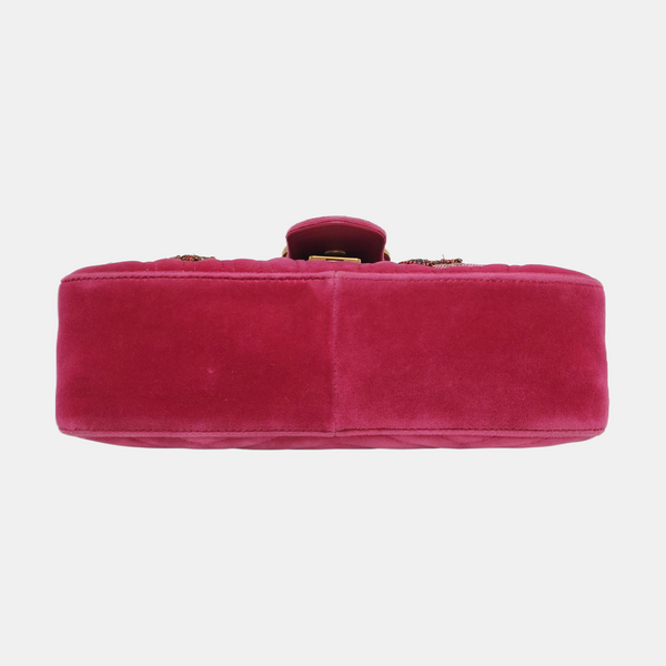 Authenticated pre-owned GG Marmont Medium Velvet Pink - Shoulder Bag at Looply