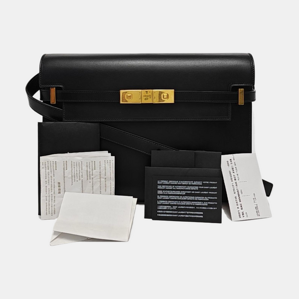 Authenticated pre-owned Manhattan Medium Calfskin Black - Shoulder Bag at Looply