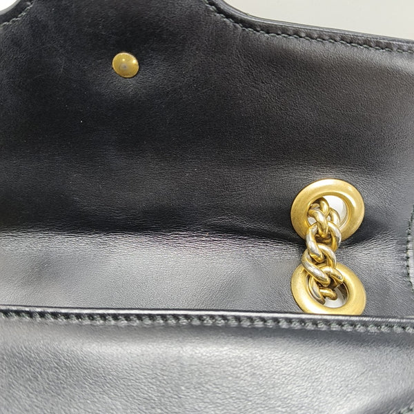 GG Marmont Small Quilted Calfskin Black