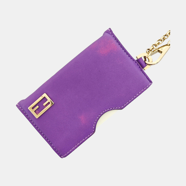 Leather Bag Charm Purple