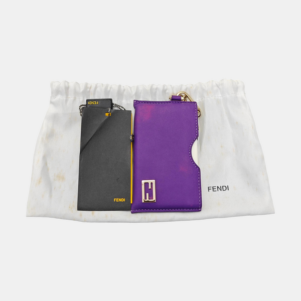 Leather Bag Charm Purple