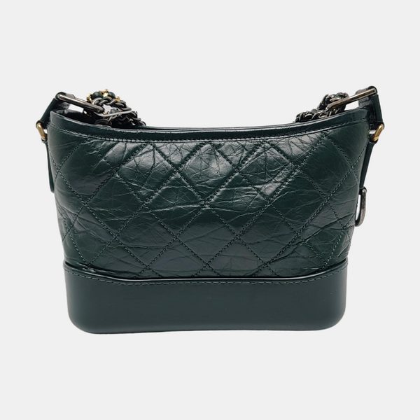 Authenticated pre-owned Gabrielle Small Quilted Calfskin Green - Crossbody Bag at Looply