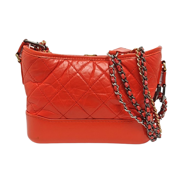 Authenticated pre-owned Gabrielle Small Quilted Calfskin Red - Shoulder Bag at Looply