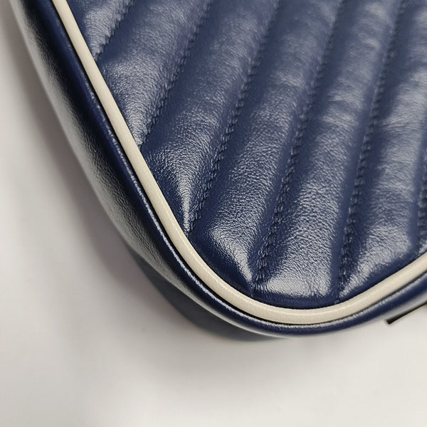 Authenticated pre-owned GG Marmont Small Calfskin Blue - Shoulder Bag at Looply