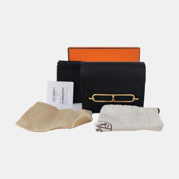 Authenticated pre-owned Roulis Slim Chèvre Mysore Black Wallet - Wallet at Looply