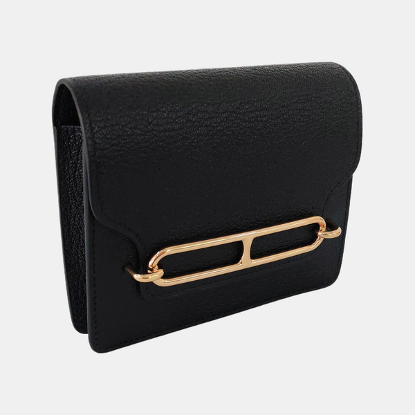 Authenticated pre-owned Roulis Slim Chèvre Mysore Black Wallet - Wallet at Looply