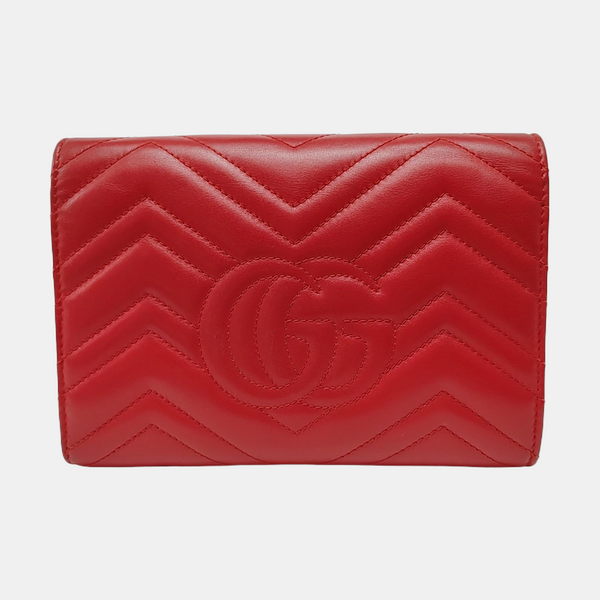 Authenticated pre-owned GG Marmont Mini Calfskin Red - Shoulder Bag at Looply