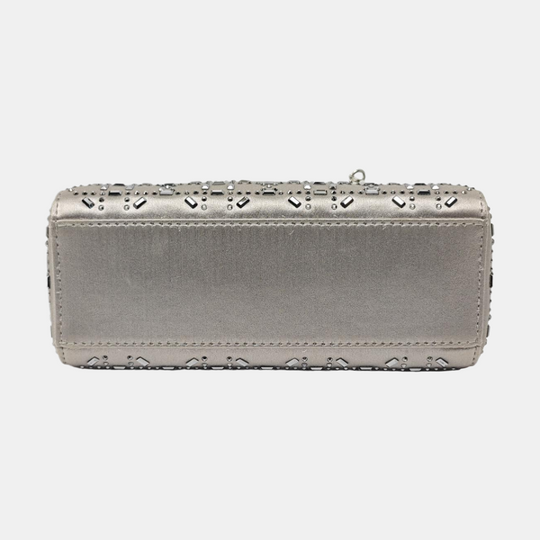 Authenticated pre-owned Lady Dior Mini Silk Satin Gray - Shoulder Bag at Looply