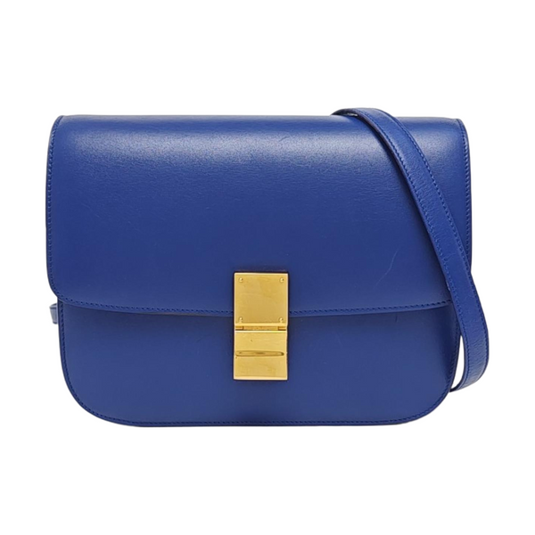 Authenticated pre-owned CLASSIC BOX Medium Calfskin Blue - Shoulder Bag at Looply