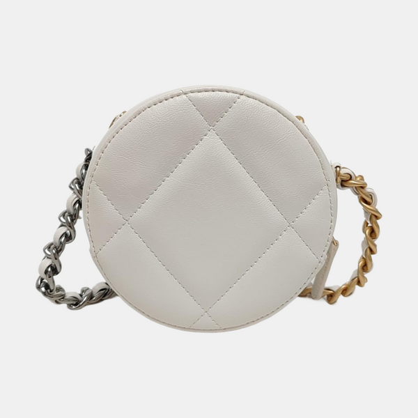 Authenticated pre-owned Chanel 19 Quilted Lambskin White - Shoulder Bag at Looply