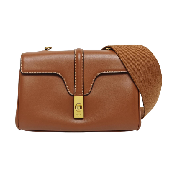 Authenticated pre-owned 16 Small Calfskin Brown - Shoulder Bag at Looply