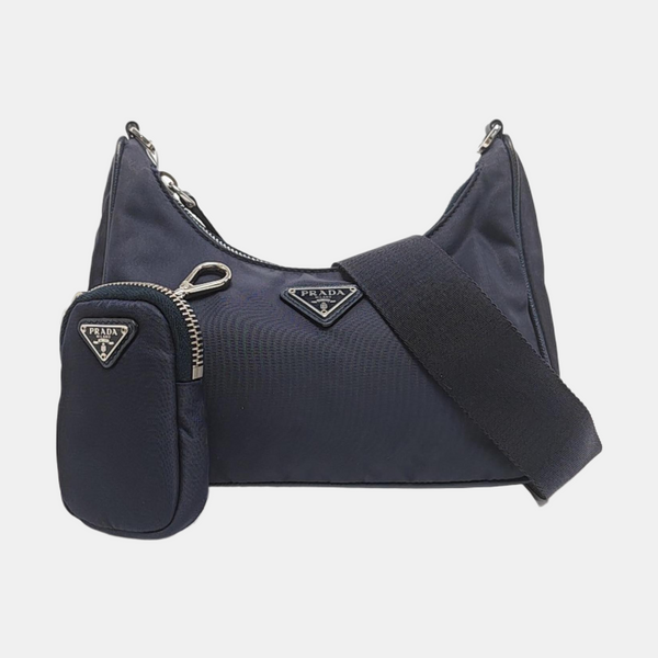 Authenticated pre-owned Re-edition Mini Nylon Blue - Shoulder Bag at Looply