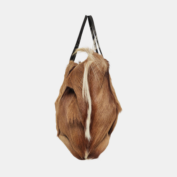 Fur Top Handle Bag Brown
