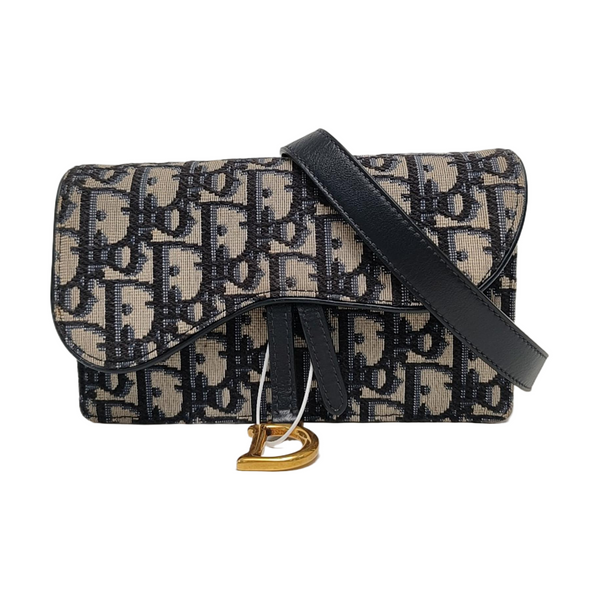 Authenticated pre-owned Saddle Oblique Canvas Blue - Belt Bag at Looply