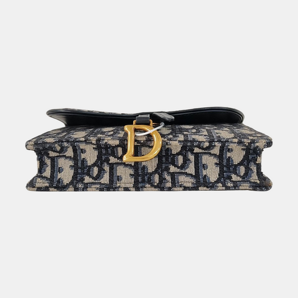 Authenticated pre-owned Saddle Oblique Canvas Blue - Belt Bag at Looply
