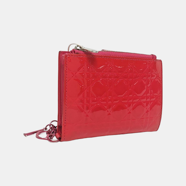 Authenticated pre-owned Lady Dior Lambskin Pink Card Holder - Card Holder at Looply