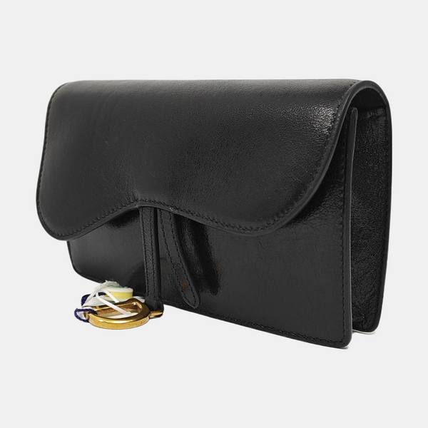 Authenticated pre-owned Saddle Calfskin Black - Belt Bag at Looply