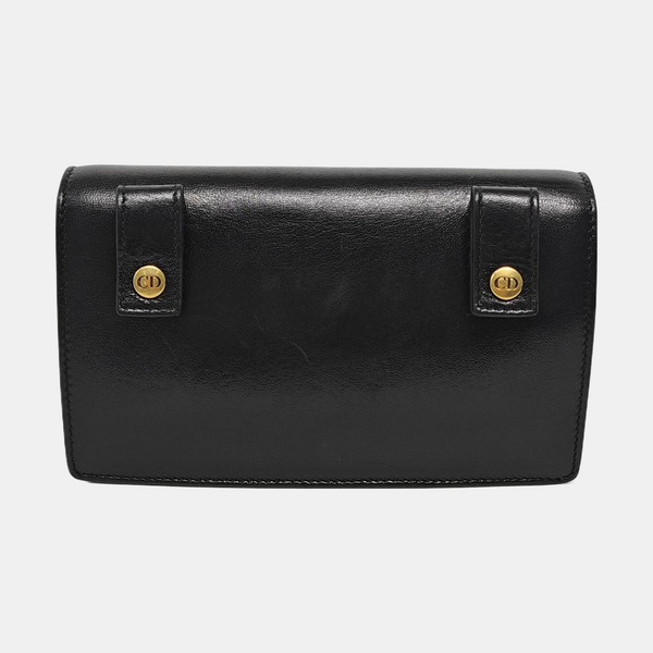 Authenticated pre-owned Saddle Calfskin Black - Belt Bag at Looply