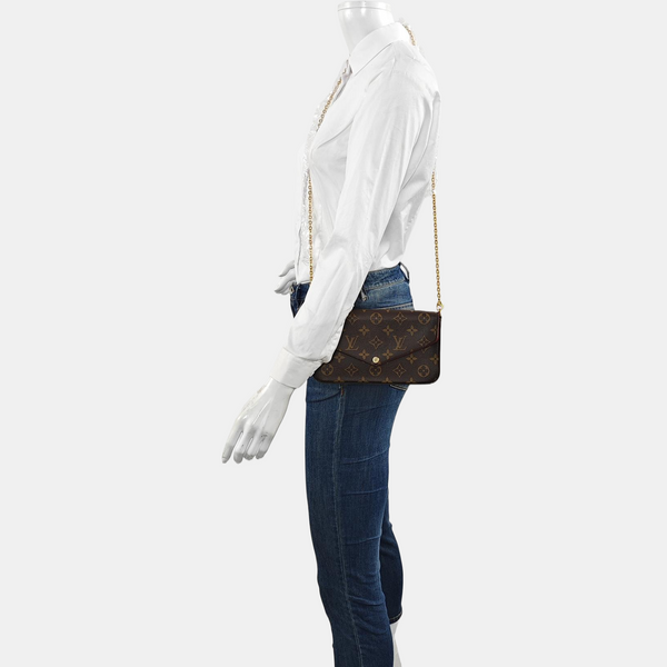Authenticated pre-owned Félicie Monogram Coated Canvas Brown - Crossbody Bag at Looply